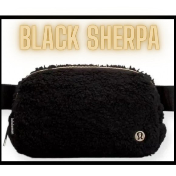 lululemon athletica Handbags - NWT Lululemon Everywhere Belt Bag - Black Sherpa GOLD hardware